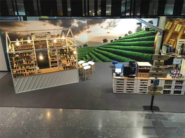 Messestand Loung mit Upcycling Paletten,�beln