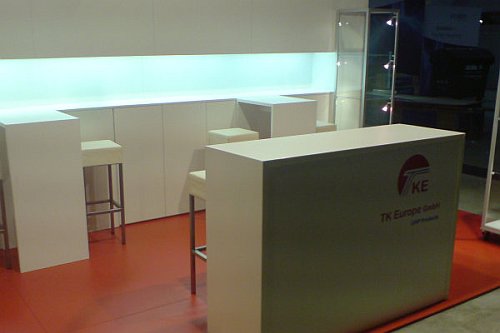 Messestand TKEUROPE 2008
Spanndecke, Theke, St�hle, Vitrinen...