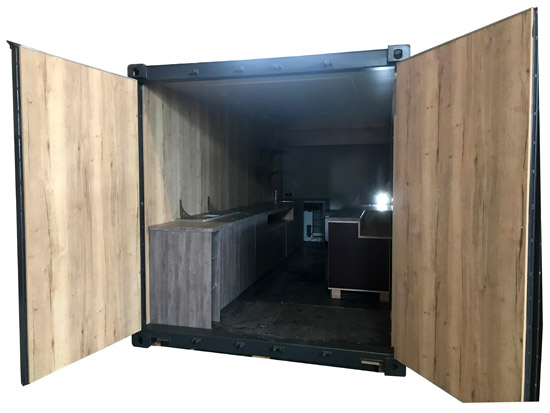 Verkaufscontainer, Container Umbauten, Elektrik, Wasseranschl�sse, Gastroger�te, Transportservice, D�mmung, Unterkonstruktion