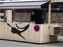 Schanigarten die Oase in der Stadt Konstruktion Transport Aufbau
